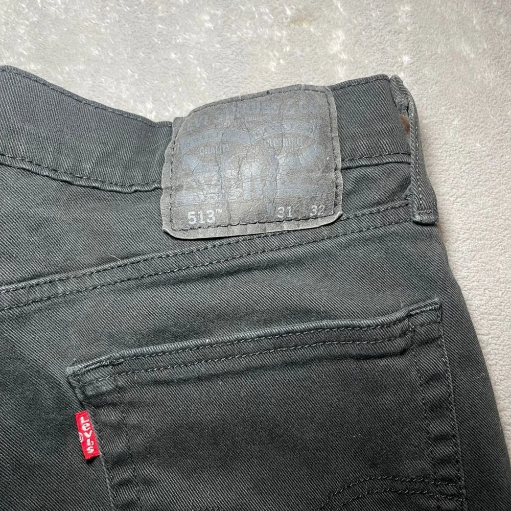 Levis 513 Jeans Mens 31x32 Black Slim Straight Denim Pants Stretch Streetwear